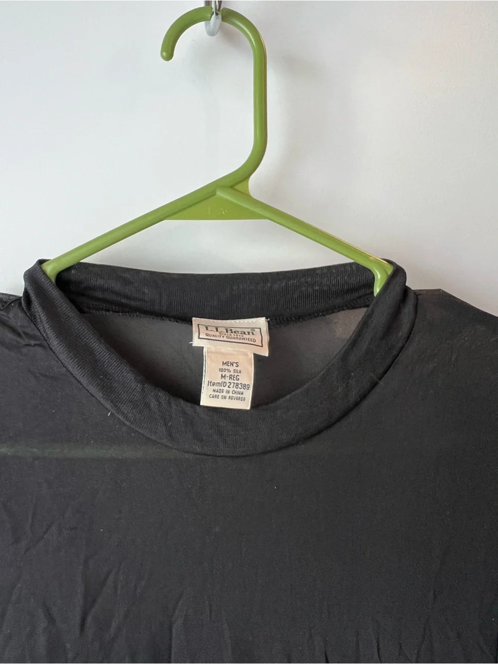L.L. Bean Black silk base layer pants and Long-Sleeve Top Set. Medium